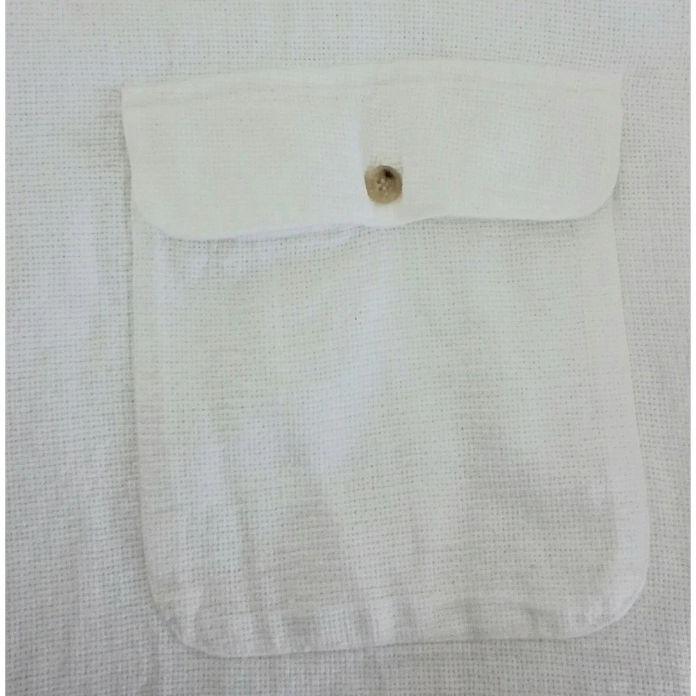 Banana Republic Safari & Travel Shirt Men's XL White Cotton Short Sleeve Button